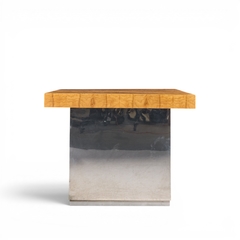 Roger Sprunger Roger Sprunger for Dunbar Burlwood Chrome Expanding Dining Table with 2 Leaves - 4704315