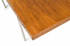 Roger Sprunger Roger Sprunger for Dunbar Furniture Co Minimalist Walnut and Chrome Desk - 2794108