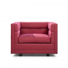 Roger Sprunger Roger Sprunger for Dunbar Mid Century Channel Cube Lounge Chairs Pair - 4382248