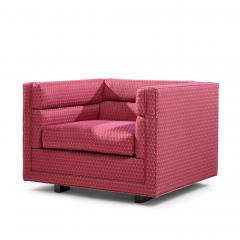 Roger Sprunger Roger Sprunger for Dunbar Mid Century Channel Cube Lounge Chairs Pair - 4382250