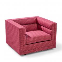 Roger Sprunger Roger Sprunger for Dunbar Mid Century Channel Cube Lounge Chairs Pair - 4382256