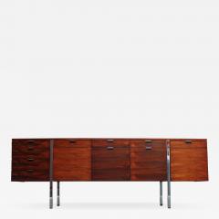 Roger Sprunger Roger Sprunger for Dunbar Rosewood and Chrome Credenza - 2221957