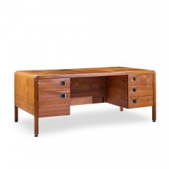 Roger Sprunger Roger Sprunger for Dunbar Style Mid Century Walnut Waterfall Executive Desk - 4498120