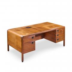 Roger Sprunger Roger Sprunger for Dunbar Style Mid Century Walnut Waterfall Executive Desk - 4498125