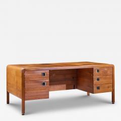 Roger Sprunger Roger Sprunger for Dunbar Style Mid Century Walnut Waterfall Executive Desk - 4498980