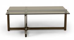 Roger Sprunger for Dunbar Bronze and Smoked Glass Coffee Cocktail Table - 2793250