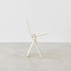 Roger Tallon Roger Tallon pair of white painted wooden TS folding chairs Edition Sentou - 2514595