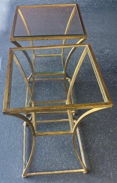 Roger Thibier 1950 70 Pair of Pedestal Tables in the Style of Roger Thibier in Golden Iron - 2590274