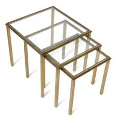 Roger Thibier FRENCH GILDED IRON NESTING TABLES BY ROGER THIBIER CIRCA 1960 SET OF THREE - 2843062