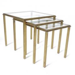 Roger Thibier FRENCH GILDED IRON NESTING TABLES BY ROGER THIBIER CIRCA 1960 SET OF THREE - 2843067