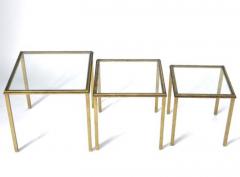 Roger Thibier FRENCH GILDED IRON NESTING TABLES BY ROGER THIBIER CIRCA 1960 SET OF THREE - 2843071