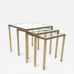 Roger Thibier FRENCH GILDED IRON NESTING TABLES BY ROGER THIBIER CIRCA 1960 SET OF THREE - 2846125