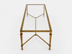 Roger Thibier Large coffee table in gilded iron by Robert Thibier Paris France circa 1960 - 4709272