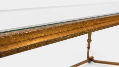 Roger Thibier Large coffee table in gilded iron by Robert Thibier Paris France circa 1960 - 4709277