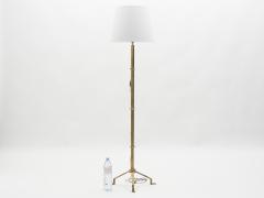 Roger Thibier Mid century Roger Thibier gilt wrought iron gold leaf floor lamp 1960s - 1054879