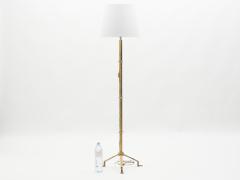 Roger Thibier Mid century Roger Thibier gilt wrought iron gold leaf floor lamp 1960s - 1054880