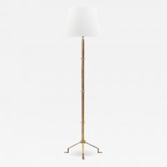 Roger Thibier Mid century Roger Thibier gilt wrought iron gold leaf floor lamp 1960s - 1055992