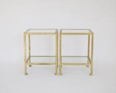 Roger Thibier ROGER THIBIER FRENCH GILDED IRON TWO TIER SIDE OR END TABLES FRANCE CIRCA 1970 - 2955881