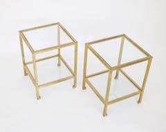Roger Thibier ROGER THIBIER FRENCH GILDED IRON TWO TIER SIDE OR END TABLES FRANCE CIRCA 1970 - 2955890