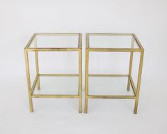 Roger Thibier ROGER THIBIER FRENCH GILDED IRON TWO TIER SIDE OR END TABLES FRANCE CIRCA 1970 - 2955891