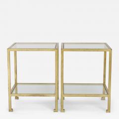 Roger Thibier ROGER THIBIER FRENCH GILDED IRON TWO TIER SIDE OR END TABLES FRANCE CIRCA 1970 - 2962955