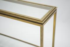 Roger Thibier Rare Mid century Roger Thibier gilt wrought iron gold leaf console table 1960s - 994537