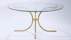 Roger Thibier Rare Mid century Roger Thibier gold leaf glass dining table 1960s - 983445