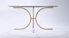 Roger Thibier Rare Mid century Roger Thibier gold leaf glass dining table 1960s - 983446