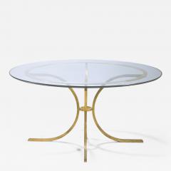 Roger Thibier Rare Mid century Roger Thibier gold leaf glass dining table 1960s - 986508