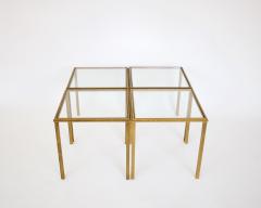 Roger Thibier Roger Thibier French Gilded Iron Side Tables or Modular Coffee Table - 2831715