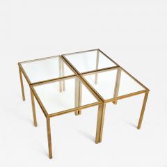 Roger Thibier Roger Thibier French Gilded Iron Side Tables or Modular Coffee Table - 2833143