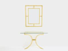 Roger Thibier Roger Thibier gilt wrought iron console table with mirror 1960s - 4042401