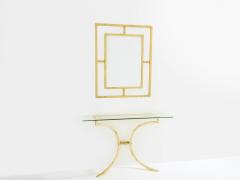 Roger Thibier Roger Thibier gilt wrought iron console table with mirror 1960s - 4042403