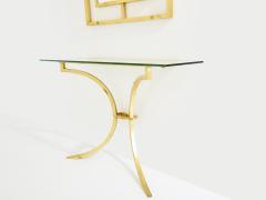 Roger Thibier Roger Thibier gilt wrought iron console table with mirror 1960s - 4042404