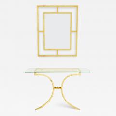 Roger Thibier Roger Thibier gilt wrought iron console table with mirror 1960s - 4044007