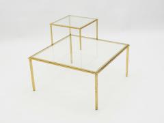 Roger Thibier Roger Thibier gilt wrought iron glass coffee end table 1960s - 1027573