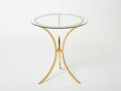 Roger Thibier Roger Thibier gueridon table gilded wrought iron glass 1960s - 2677749