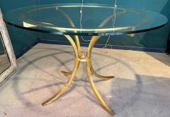 Roger Thibier Roger Thibier stamped chicest gold leaf wrought iron dinning table - 2562331