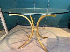 Roger Thibier Roger Thibier stamped chicest gold leaf wrought iron dinning table - 2562332