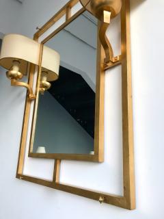 Roger Thibier Set Mirror Console Wrought Iron Gold Leaf by Roger Thibier France 1960s - 537260