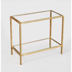 Roger Thibier Two Tiered Side Table in Gilt Wrought Iron Attributed to Thibier France 1960s - 2510054