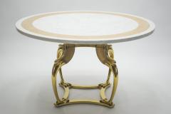 Roger Thibier Unique Mid century Roger Thibier brass marble dining table 1970s - 995902