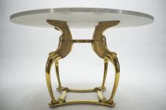 Roger Thibier Unique Mid century Roger Thibier brass marble dining table 1970s - 995904