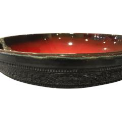 Rogier Vandeweghe Rogier Vandweghe Large Ceramic Bowl with Red and Black Glazes 1960s signed  - 1064427