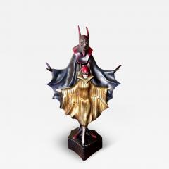 Roland Paris ROLAND PARIS COLD PAINTED BRONZE GROUP SATANELLA OR LE DIABLE AMOREAUX - 3889426