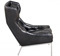 Roland Rainer Roland Rainer Mid Century Leather Steel Lounge Chair - 2780114