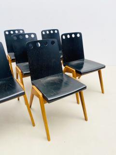 Roland Rainer Set of 8 Mid Century Wooden Chairs by Roland Rainer for Emil Alfred Pollak - 2523016