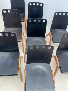 Roland Rainer Set of 8 Mid Century Wooden Chairs by Roland Rainer for Emil Alfred Pollak - 2523018