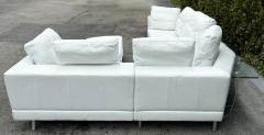 Rolf Benz ROLF BENZ Leather Sectional Sofa and Ottoman with Glass Attached Side Table - 4507466