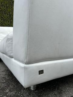 Rolf Benz ROLF BENZ Leather Sectional Sofa and Ottoman with Glass Attached Side Table - 4507497